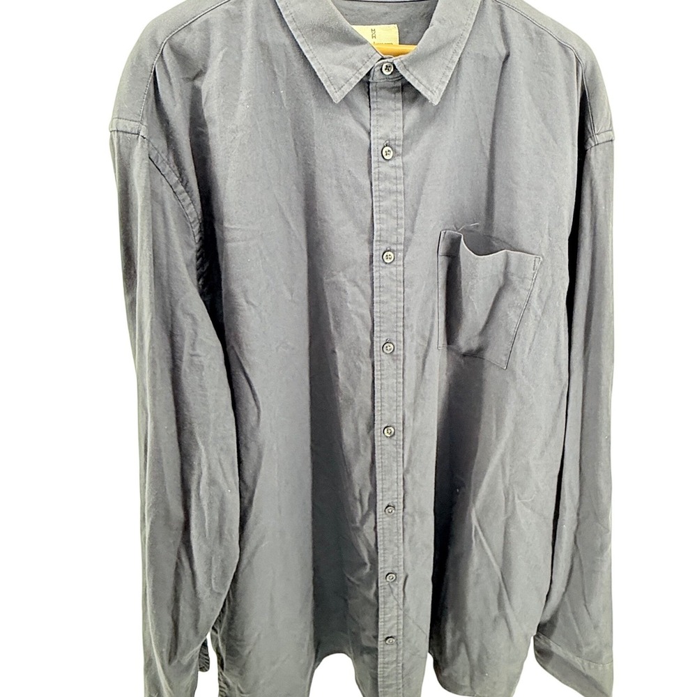 Mutual‎ Weave Mens 2XLT Gray Button Down Shirt Long Sleeve Cotton Blend
